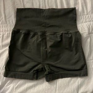 Green free people biker shorts